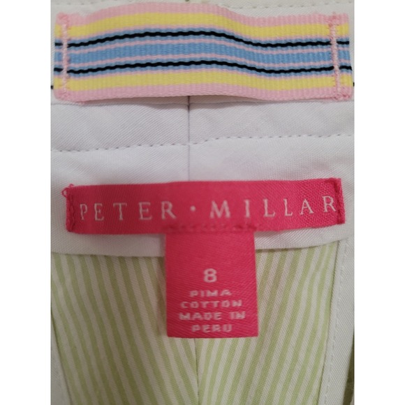 Peter Millar Women's Pima Cotton Striped Bermuda Shorts Sz 8 - Casual Preppy - Picture 2 of 4